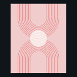 Poster Boho Vintage, rosa e arco-íris vermelho 1<br><div class="desc">Boho Meio século Moderno Linha Vintage Arco Arco Arco-Íris Rosa e Vermelho 1</div>