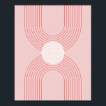 Poster Boho Vintage, rosa e arco-íris vermelho 1<br><div class="desc">Boho Meio século Moderno Linha Vintage Arco Arco Arco-Íris Rosa e Vermelho 1</div>