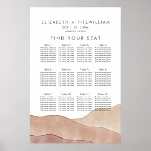 Poster Boho Watercolor Abstrato Gráfico de assentos Pos