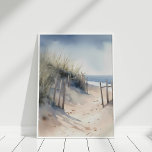 Poster Boho Watercolor Coastal Panorama Art<br><div class="desc">Boho Watercolor Coastal Panorama Art Poster</div>