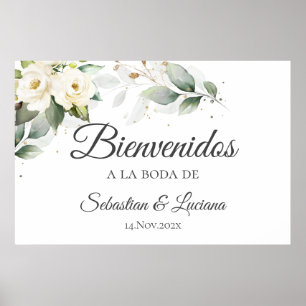 Poster Boho Wedding - Sinal de boas-vindas em espanhol