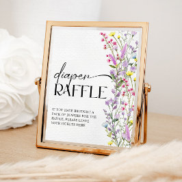 Poster Boho Wildflower Floral Chá de fraldas Fralda Raffl