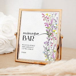 Poster Boho Wildflower Floral Chá de panela Mimosa Bar
