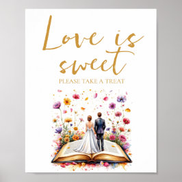 Poster Boho Wildflower Love é Sweet Take a Tret Sign