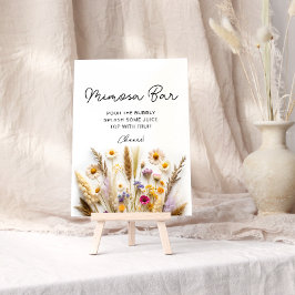 Poster Boho Wildflower Mimosa Bar Poste
