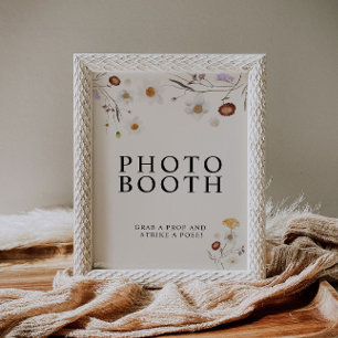 Poster Boho Wildflower - Sinal de Casamento Booth