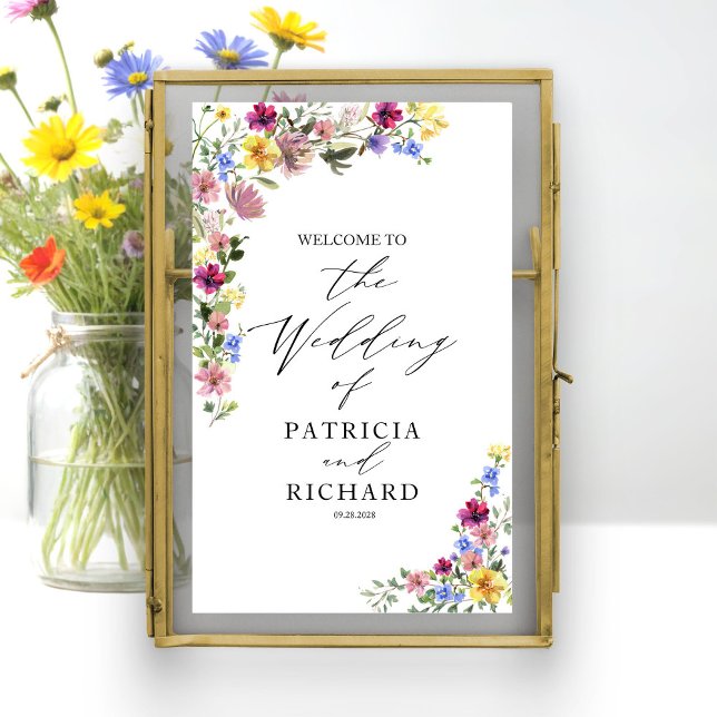 Poster Boho Wildflower Wedding Bem-vindo (Criador carregado)