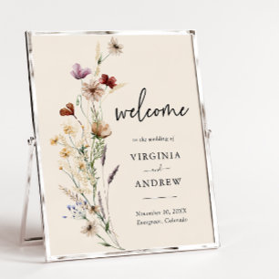 Poster Boho Wildflower Welcome Wedding