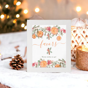 Poster Boho Winter Dried Citrus Floral Bridal Favor