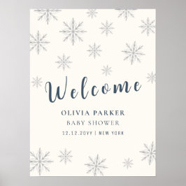 Poster Boho Winter Snowflake Chá de fraldas de Boho