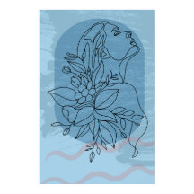 Boho Woman Drake Line Modern Wall Art