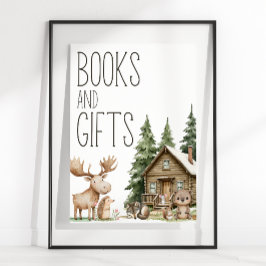 Poster Boho Woodland Animais Chá de fraldas Livros Presen