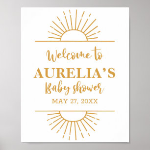 Poster Boho Yellow Little Ray Sunshon Way Chá de fraldas