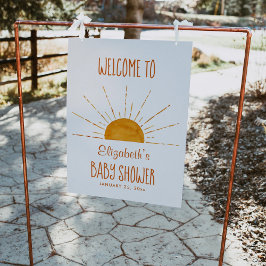 Poster Boho Yellow Sunshine Chá de fraldas Sinal de Boho
