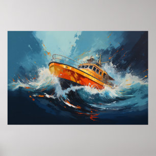 Poster Boi Action Sport Painting Abstrato Art Decor