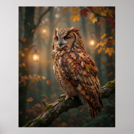 Poster Bóia de bordo Maple Owl Autumn Glow