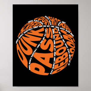 Poster Boias De Basquete Para Meninos Meninas Palavra