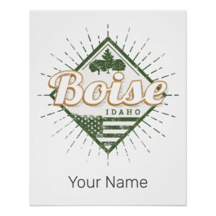 Póster Boise City Idaho Estados Unidos Vintage USA Tree