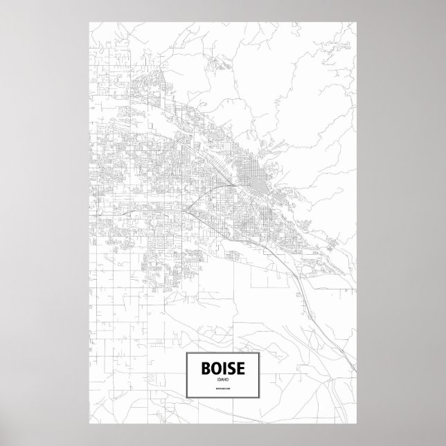 Póster Boise, Idaho (preto no branco) (Frente)
