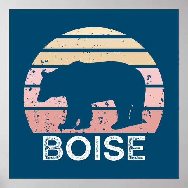 Poster Boise Idaho Retro Bear (Frente)