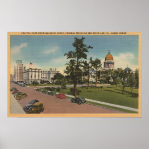 Póster Boise, identificação - vista do parque principal