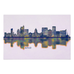 Póster Boise Skyline