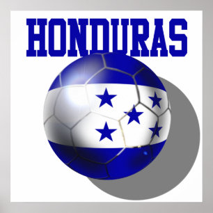 Póster Bola 2014 da bandeira de Brasil Honduras do