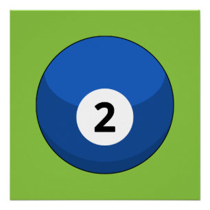 Póster Bola Azul Billiard Número Dois