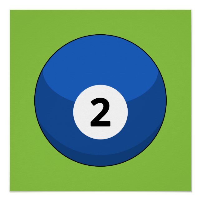 Póster Bola Azul Billiard Número Dois (Frente)