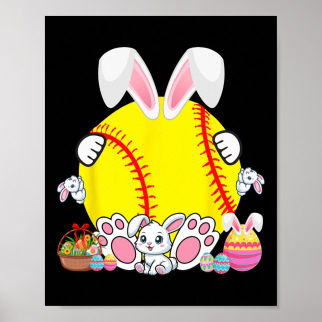 Poster Bola Bunny Sofball Fumaça Páscoa Jogador de Ventil (Frente)