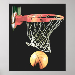 Póster Bola de Basquete e Rede
