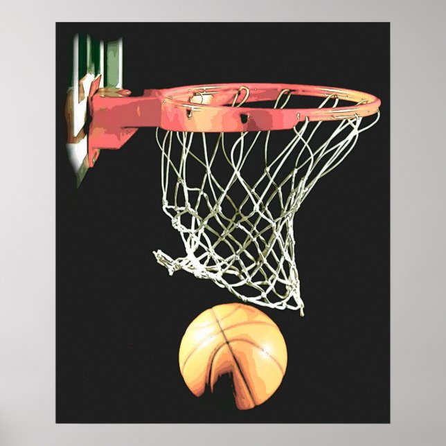 Póster Bola de Basquete e Rede (Frente)