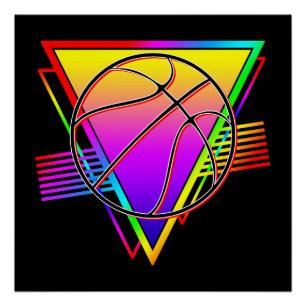 Póster Bola de Basquete Retro Moderna