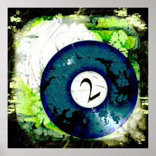 PÓSTER BOLA DE BILHAR NÚMERO 2