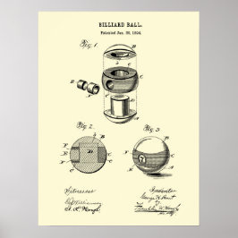 Poster Bola de bola de billiard pintura de parede impress