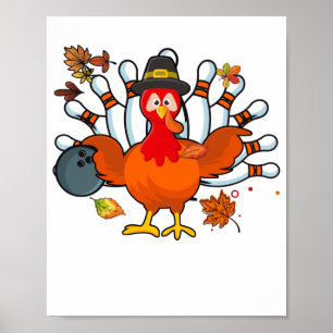 Poster Bola de boliche de Ação de Graças à Turquia