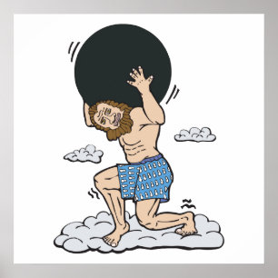 Póster bola de boliche de retenção de atlas