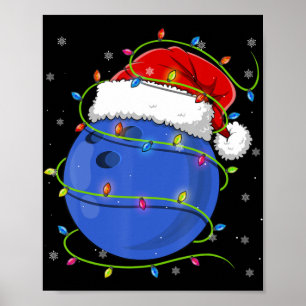 Poster Bola de boliche Natal Santa Hat Matando Família P