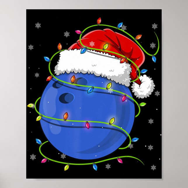 Poster Bola de boliche Natal Santa Hat Matando Família P (Frente)
