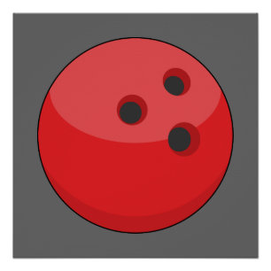 Póster Bola de boliche vermelha
