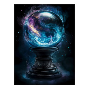 Póster Bola de Cristal Cósmico de Visões Místicas