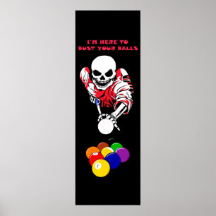Poster Bola de esferas Piscina do esqueleto Billiards art