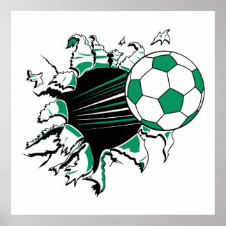 Póster bola de futebol a arrancar