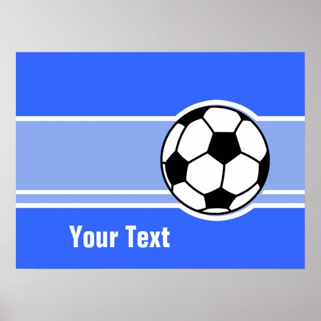 Poster Bola de futebol; Azul (Frente)