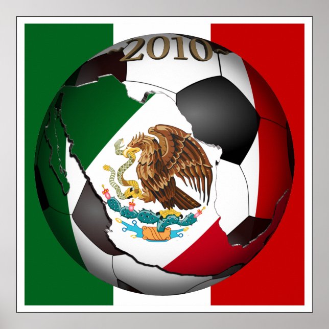 Póster Bola de Futebol de 2010 - México (Frente)