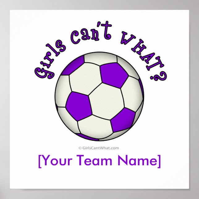 Póster Bola de Futebol em Roxo (Frente)