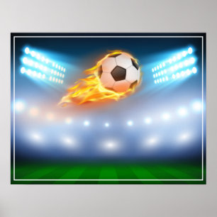 Poster Bola de futebol Poster-Flamejante