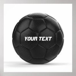 Póster Bola de Futebol Preta Personalizada