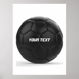 Poster Bola de Futebol Preta Personalizada Moderna