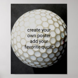 Poster bola de golfe adicione sua própria citação de arte